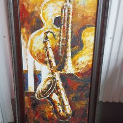 R. Wilcox Signed Large Acrylic Oil Painting 