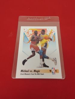 Perfect Mint 1991 Michael Jordan vs Magic Johnson Basketball Card - Skybox #333
