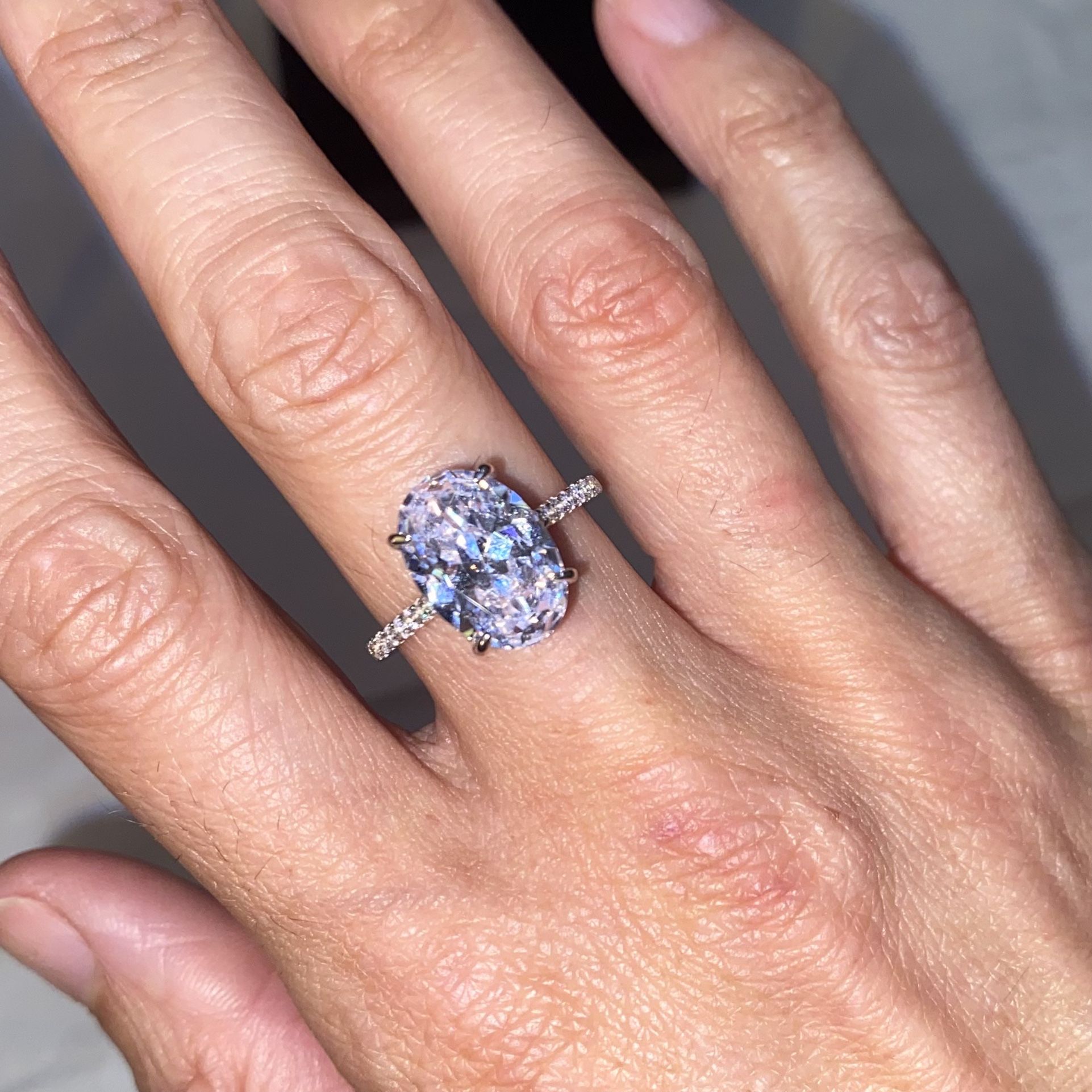 Maxine Moissanite 4.0 Carat Oval Cut Ring, size 7