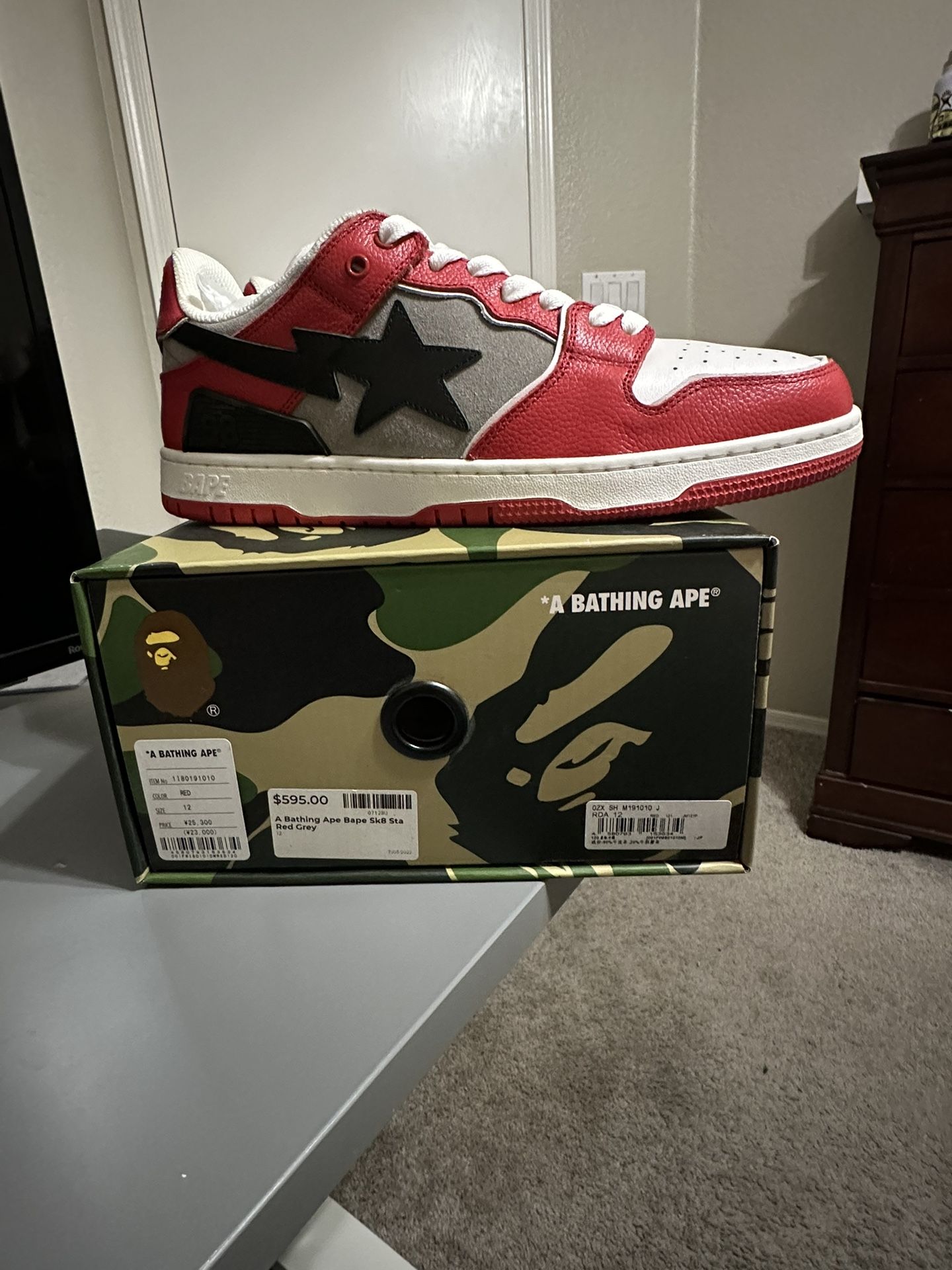 Size 12 Brand New A Bathing Ape Bape SK8 Sta
