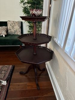 Real Wood Vintage 3 Tiers Table