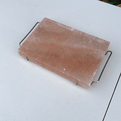 Himalayan salt block for cooking or serving with holder