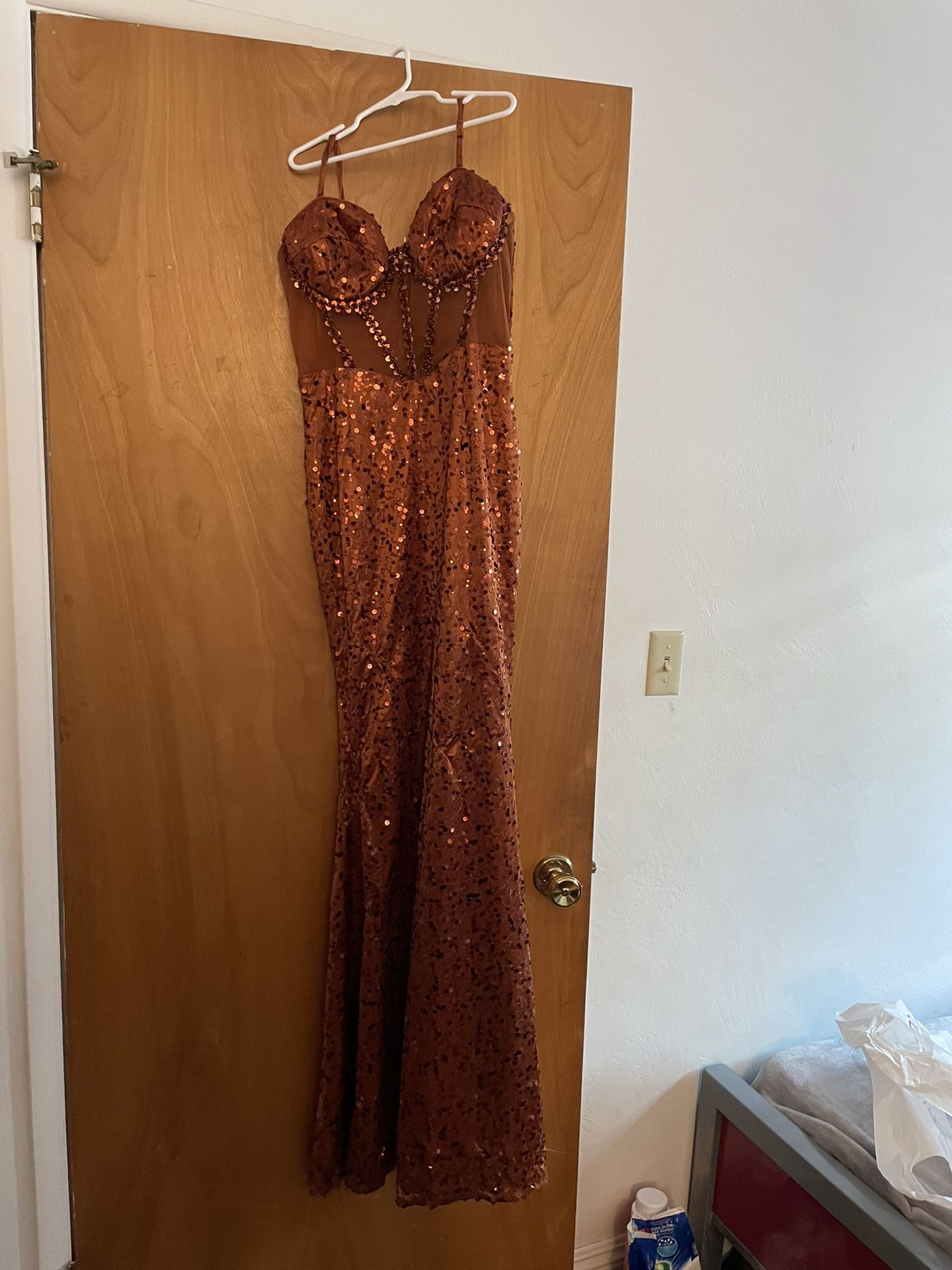 Orange Mermaid Prom Dress 