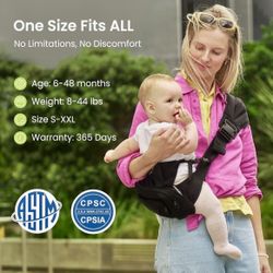 Kidira Cotton Baby Sling Black Model BSL01 6-48 months