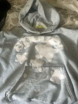 Sp5der Grey Hoodie with White Graphic