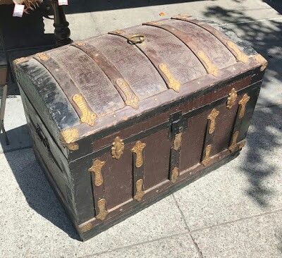 #30356 Tin-Lined 20” x 24” Tall x 34” Wide Treasure Chest