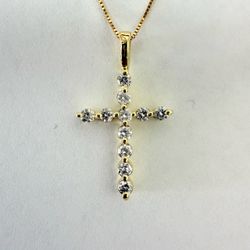 18K White Gold & Diamonds Cross
