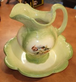 Vintage Zavoy Mold Pitcher and Wash Bowl Set