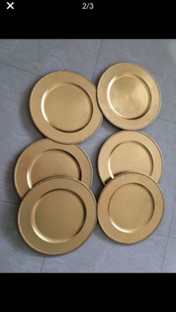 Gold Coasters 6 plate holders tray 14” Plastic