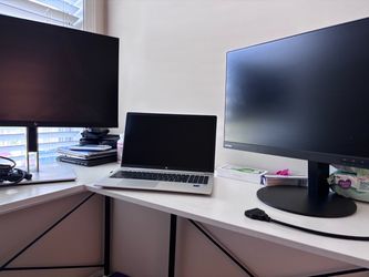 Two computer monitors