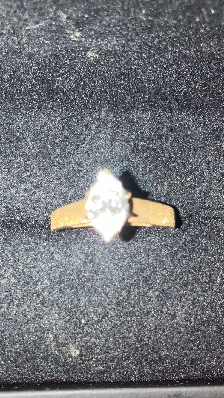 Marquise Half Carat Diamond , 14 Carat Gold
