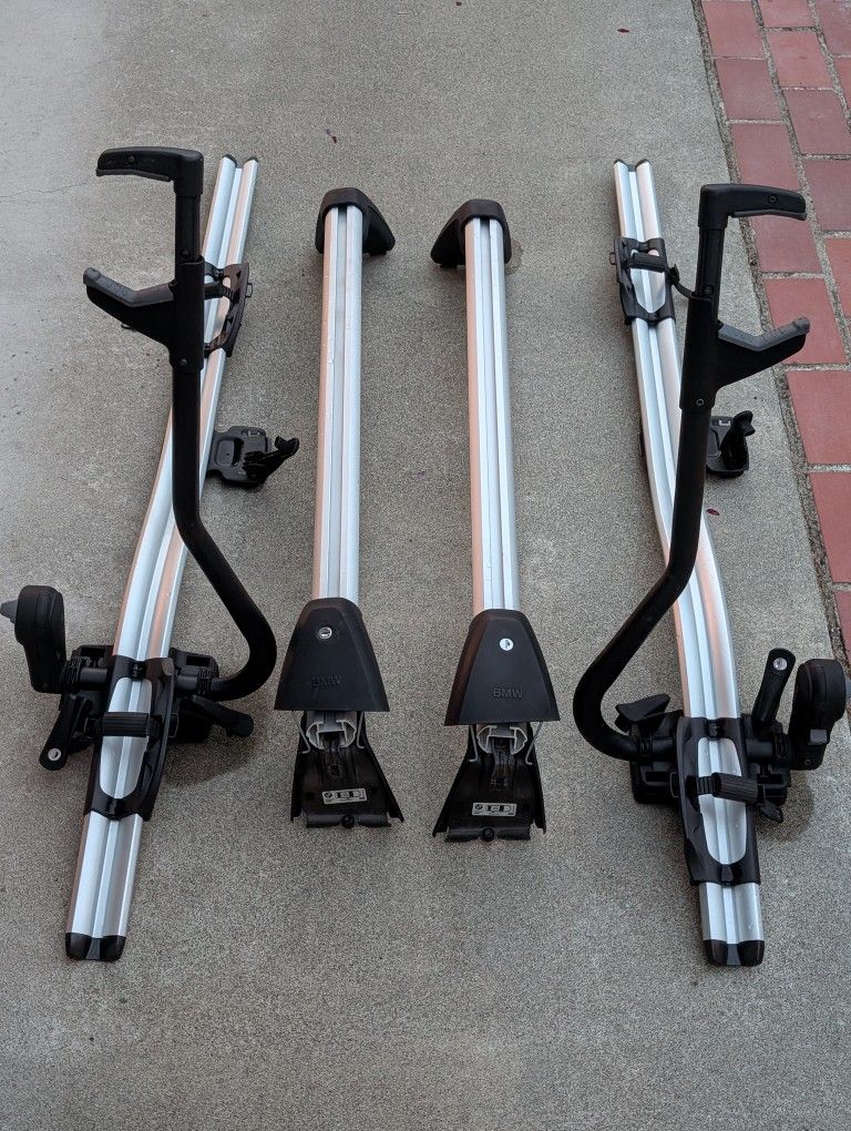OEM BMW 3 Series F30 Roof Rack Base With 2 Bike Bicycle Carriers