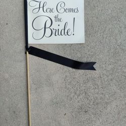 Here Comes The Bride Flag Wedding Banner 