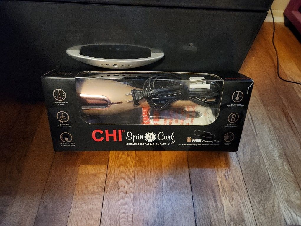Chi Spin & Curl Ceramic Rotating Curler 1"