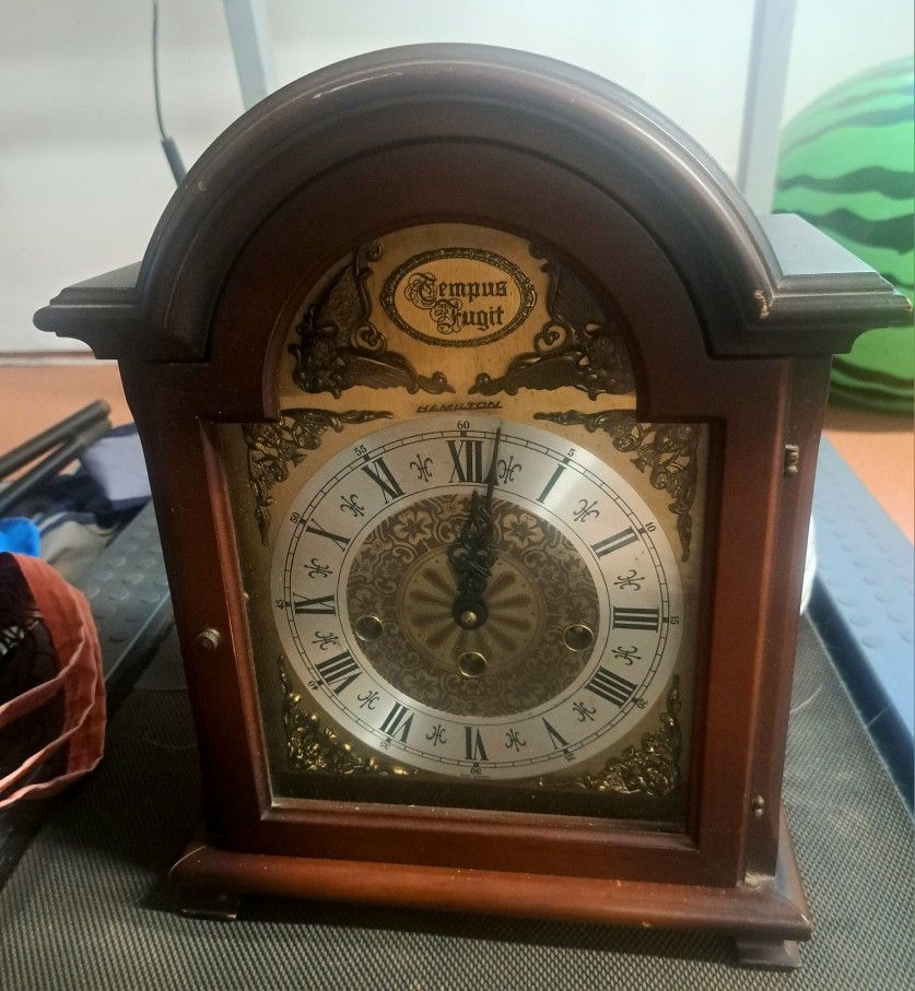 Original Vintage Hamilton W. Haid West Germany Wind Up Mantel Clock
