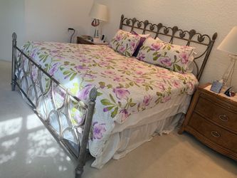 King size bed frame with mattress .