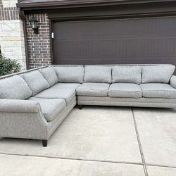 Elegant Gray Sectional from ROOMS TO GO. Classic & Spacious! Very comfortable!