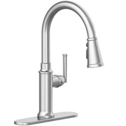 Glacier Bay Oswell Single-Handle 3-Function Pull-Down Sprayer Kitchen Faucet in Stainless Steel
