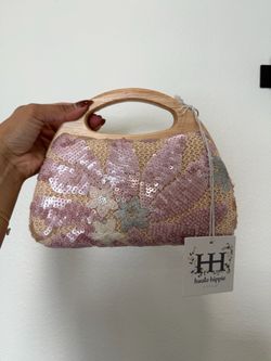 NWT Haute Hippie Floral Sequin Floral Clutch