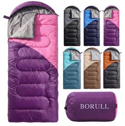 Lightweight Sleeping Bags for Adults & Kids, Backpacking & Scouts, Compact 3lb, packs 8"x14". Left-zip Pairs with Right-zip to make a double. 50–80°F