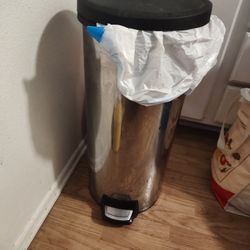 Kitchen Brushed SS Trash Can 