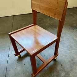 Wooden Chair With Wheels