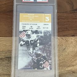 Tom Brady First Td Pass Ticket Stub PSA 4
