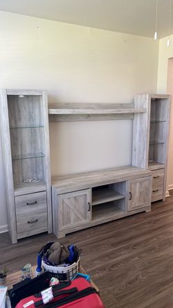 Farmhouse Entertainment Center Wall Unit