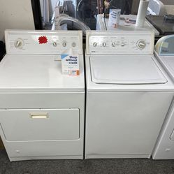 WHITE KENMORE TOP LOAD WASHER DRYER SET