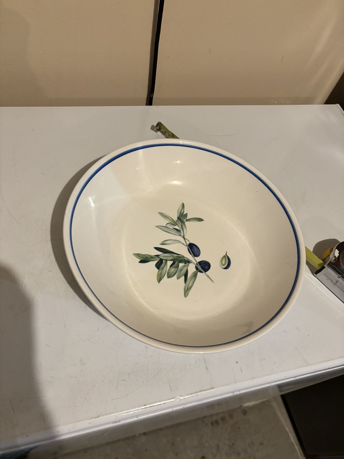 Ceramic pasta serving bowl made by Over and Back Inc