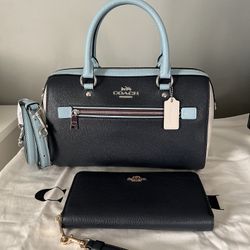 Coach ROWAN SATCHEL IN COLORBLOCK SIGNATURE CANVAS (COACH C4081) SV/WATERFALL MIDNIGHT MULTI