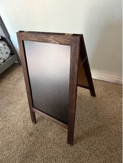 Folding wooden chalkboard