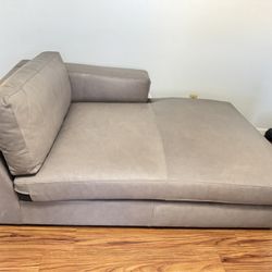 Like NEW Crate and Barrel Leather Arm Chaise