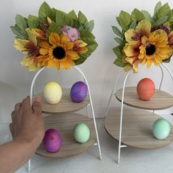 Easter 🐰 egg or cupcake display holder collapseable for storage. Can be used for any event party table display baby spring shower. Mother's day, birt