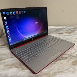HP 15.6" HD Laptop - Intel P. Silver N5000 - 256GB SSD - Windows 11 Home - RED - New Battery