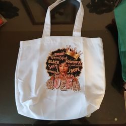 Queen White Tote Bag