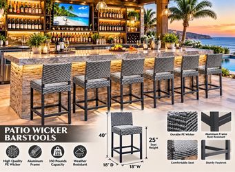 Wicker Barstool Set ✨