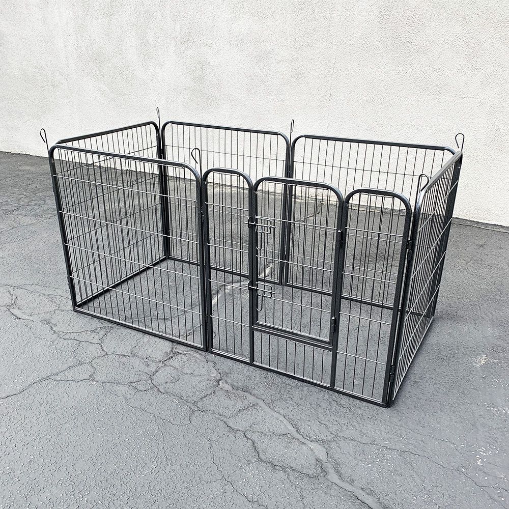 New In Box $70 Heavy Duty 6-Panel Dog Playpen, Each Panel 32” Tall X 32” Wide Pet Exercise Fence Crate Kennel Gate 