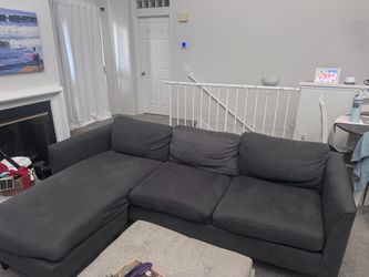 Dark Grey Sofa with Reversible Chaise