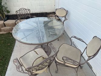 Wrought Iron Patio Table and Chair Set