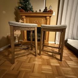 2 Rustic Backless Counter Stools