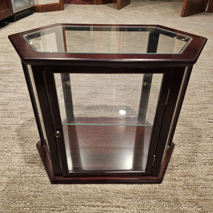 Vintage Bombay Company Display Cabinet Shelves Cherry Tabletop Curio ...