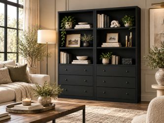 Bookshelf with 3 Drawers (set 2, Black)
6 Tier Freestanding Storage Cabinet, Modern Open Shelf Cabinet, Curio Cabinets, Tall Bookcase for Living Room,