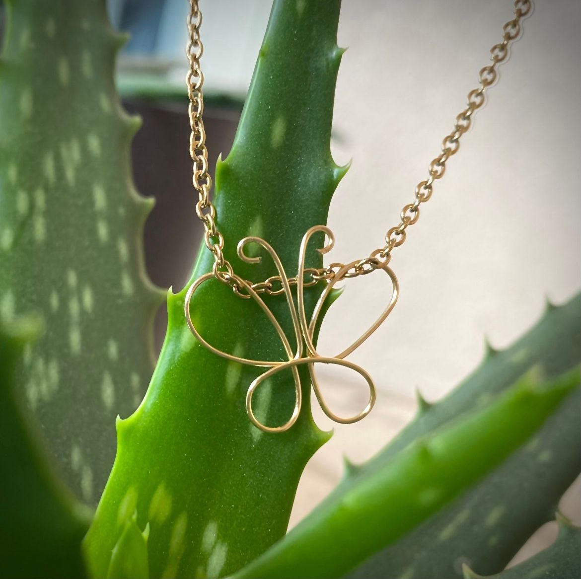 Butterfly Wire Necklace
