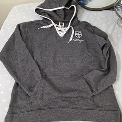 Los Angeles KINGS NHL long sleeve Women's pullover Dk Gray Hoodie Size 8/10 M