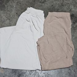 New Women’s Linen & Palazzo Pants – 2 Pairs – Large – $25