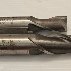 Two high-speed steel (HSS) end mills