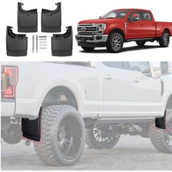 JTYZSM Mud Flaps For 2017-2024 Ford F-250/F-350 Super Duty Without OEM Fender Flares (Single Rear Wheels), No Drill Splash Guards Front & Rear Truck M