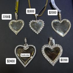 Natural Diamonds Picture Heart Pendant 