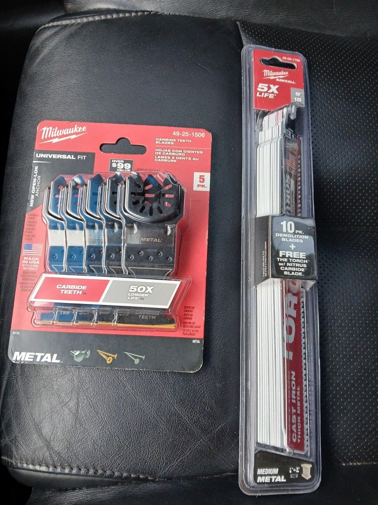 New Milwaukee Blades And Saw Blades (Unopened)